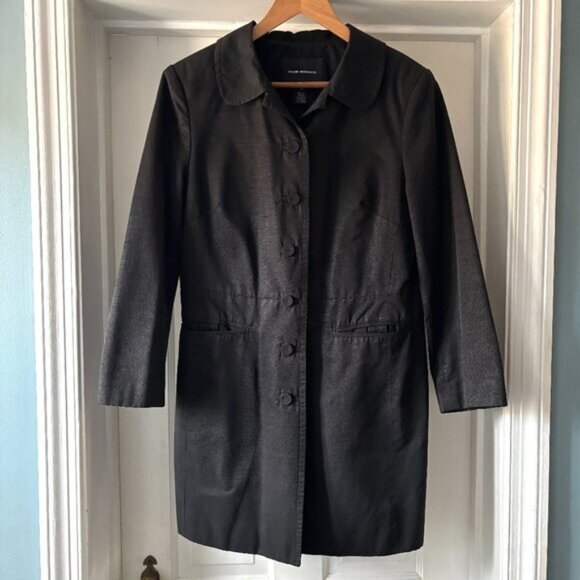 Club Monaco Women's Waxed Cotton Rain Coat Mac Size L - Picture 1 of 14